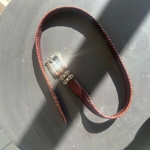 Brown Leather Belt Bag with Adjustable Strap